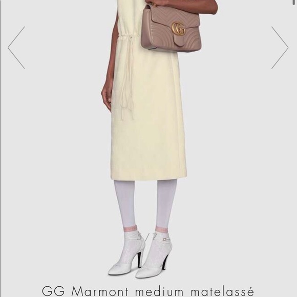 Gucci Marmont Matelasse Shoulder Bag Dusty Pink - Picture 6 of 6